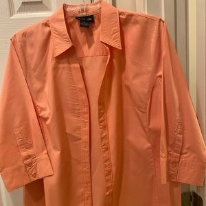 Orange blouse with 3/4 length sleeves
